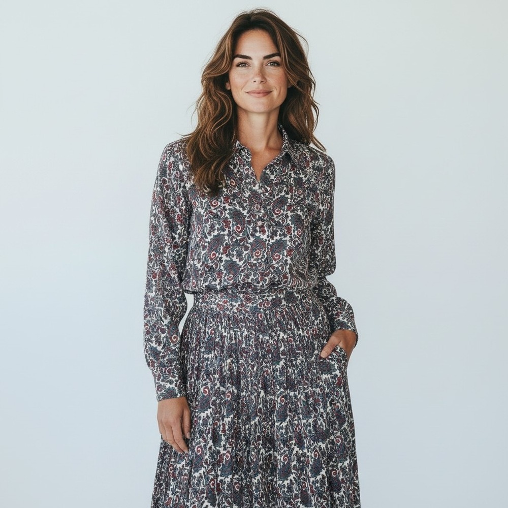 Coco of‎ California Skirt And Top Two-Piece Paisley Print Size S Women's